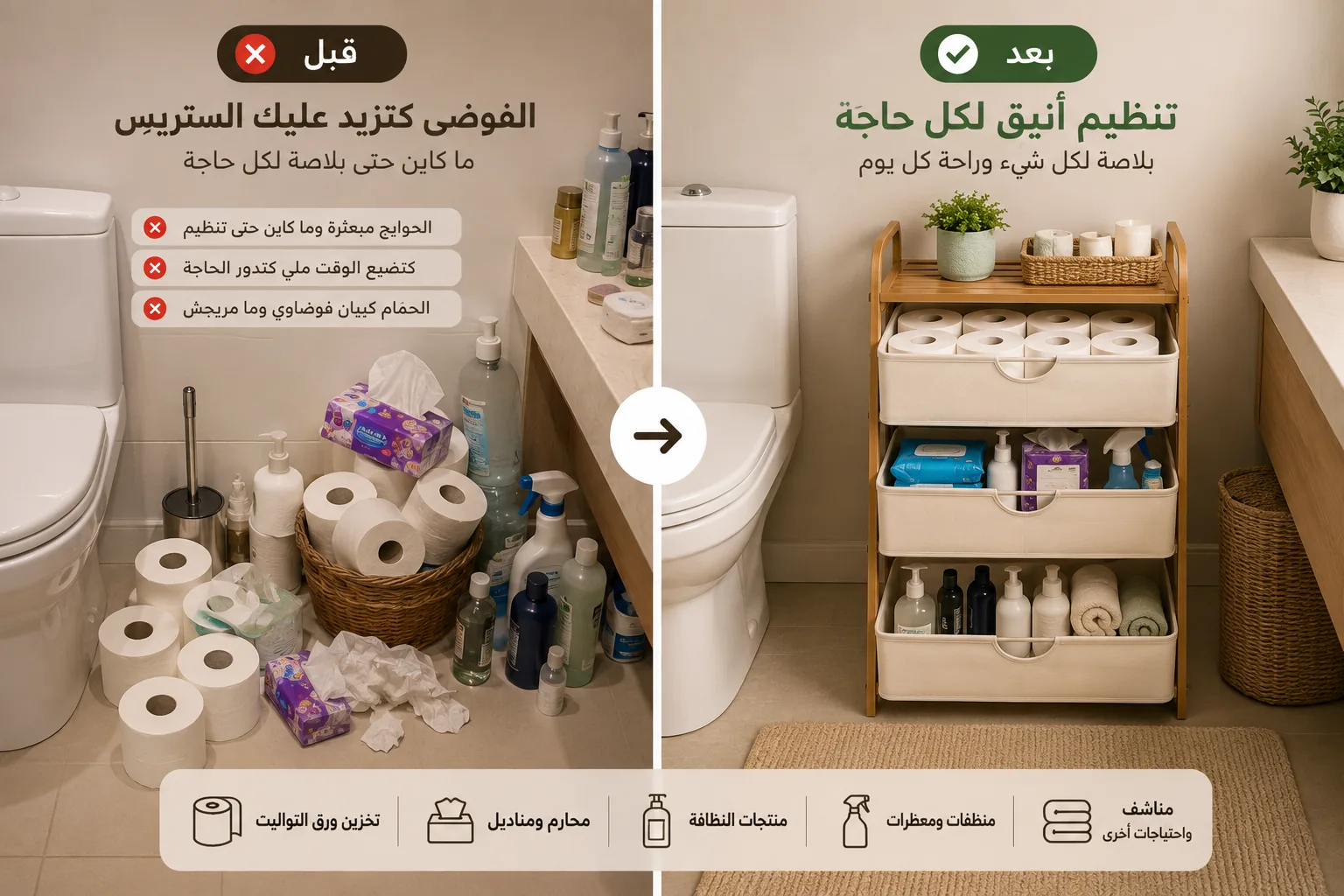 استعمال المنظم في الحمام