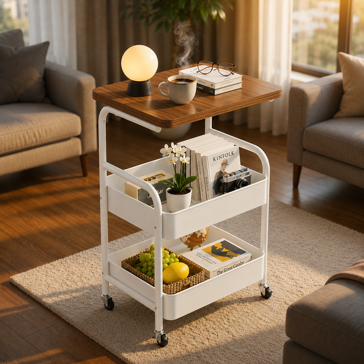 عربة تنظيم متنقلة بـ 3 طوابق