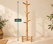 Porte-manteau sur pied en bois naturel – 163 cm